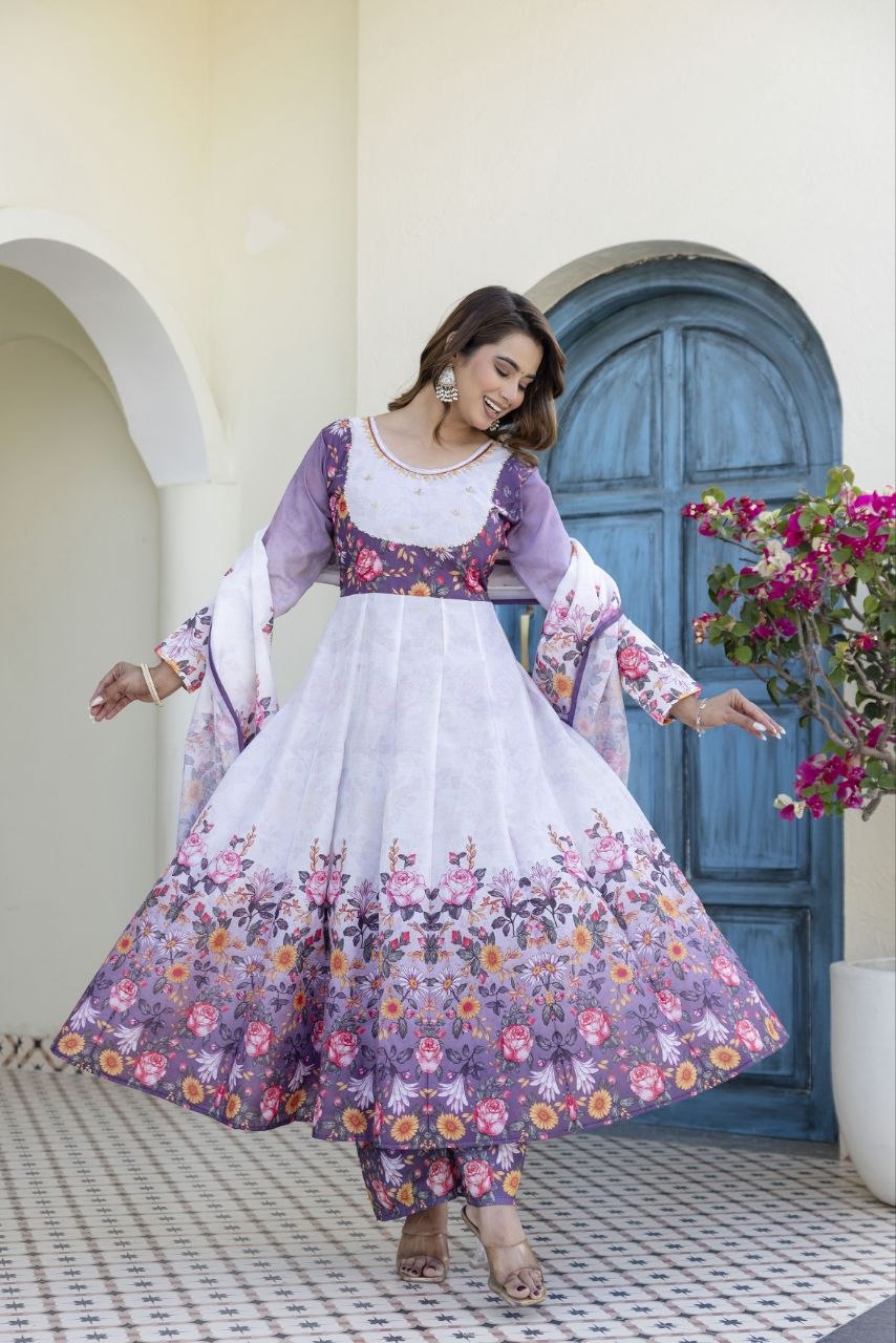 New Readymade Designer Gown Pant and dupatta Set
