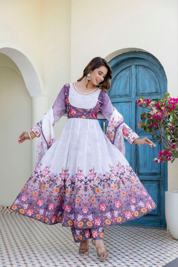 New Readymade Designer Gown Pant and dupatta Set