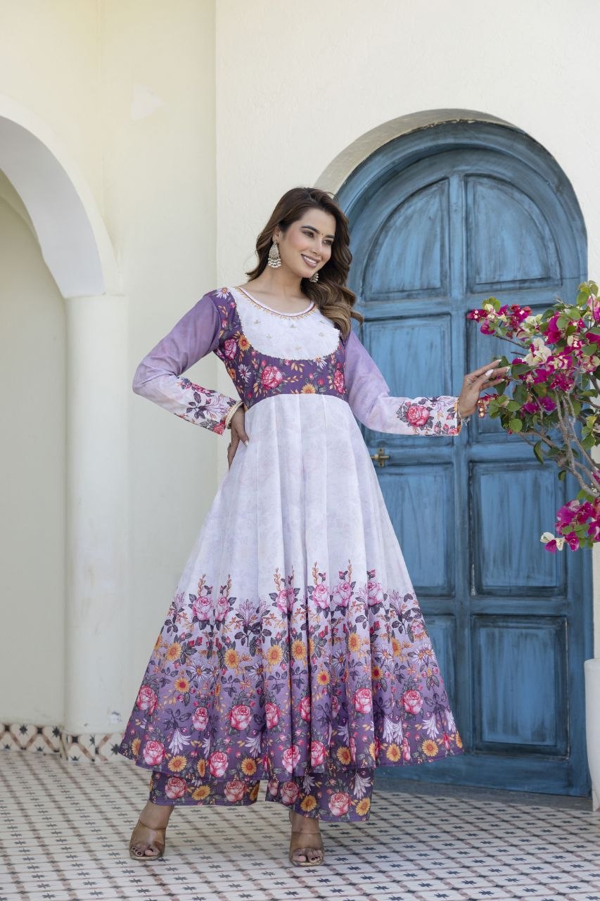 New Readymade Designer Gown Pant and dupatta Set
