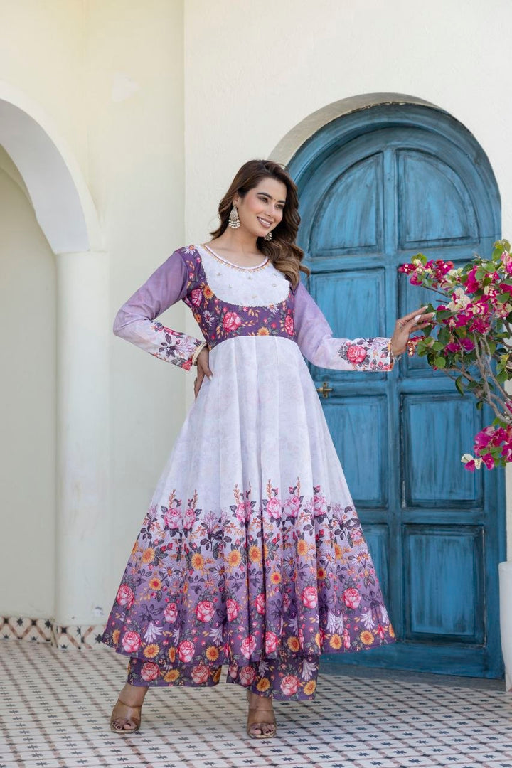 New Readymade Designer Gown Pant and dupatta Set
