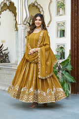 Star Georgette Long Anarkali  Gown & Dupatta