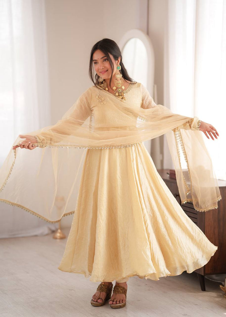 Doremon Crush With Real Mirror work Gown