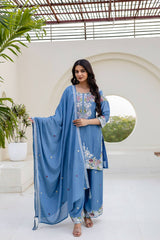 Designer Kurti pant Dupatta Set