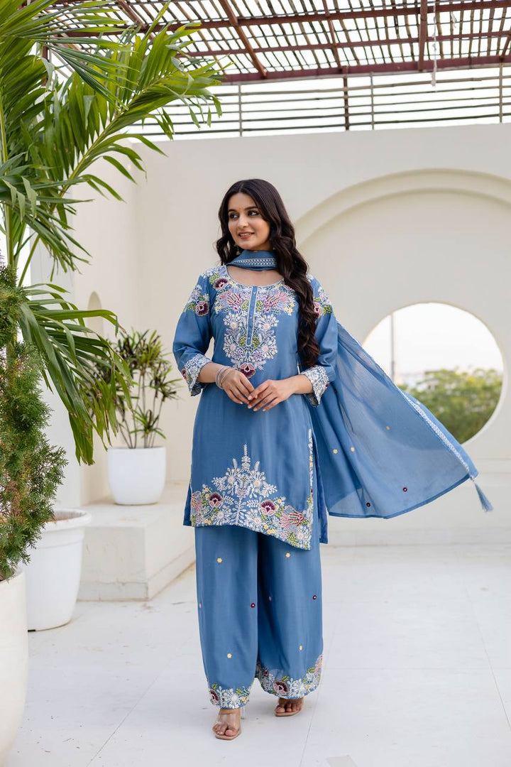 Designer Kurti pant Dupatta Set