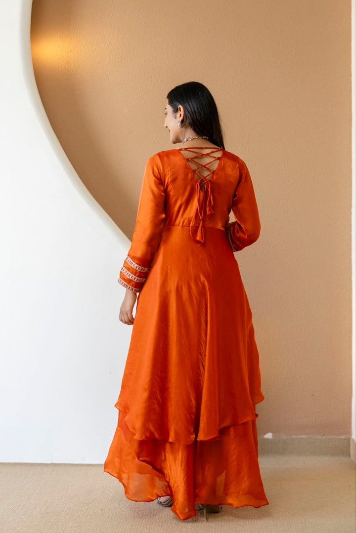 Fandy Silk And Heavy Embroidery Coding & Sequence Work Gown