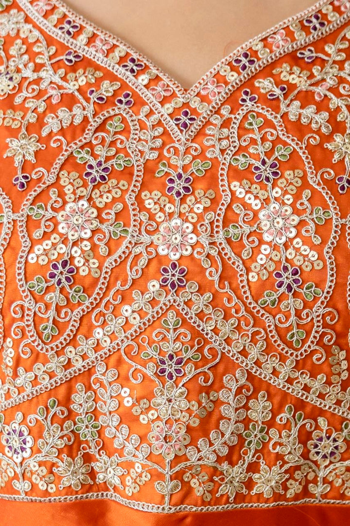 Fandy Silk And Heavy Embroidery Coding & Sequence Work Gown