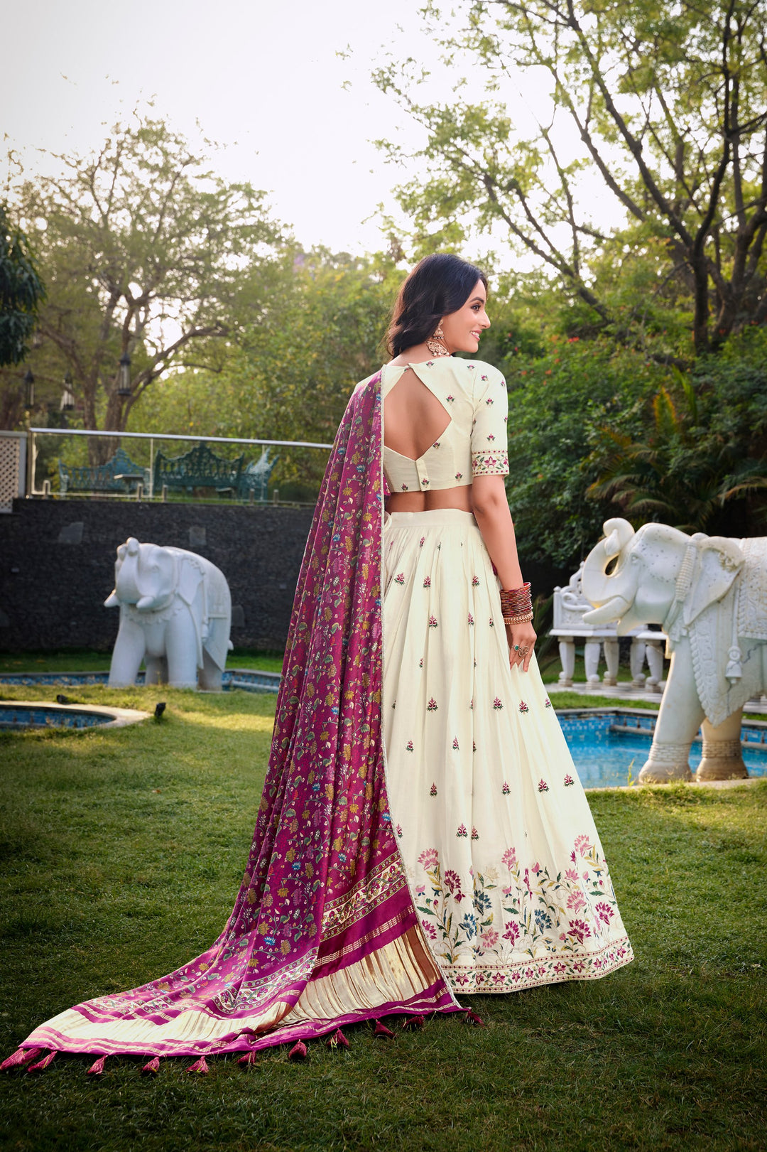 Sequins And Thread Embroidery Work Lehenga Choli