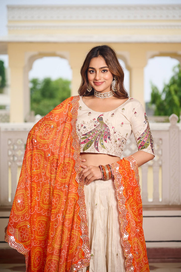 Orange Color Festive Lehenga Choli