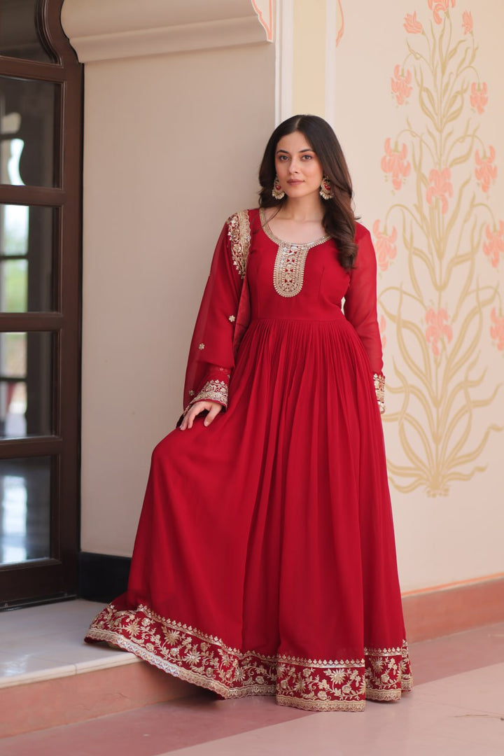 Georgette with Zari & Sequins Embroidered Gown