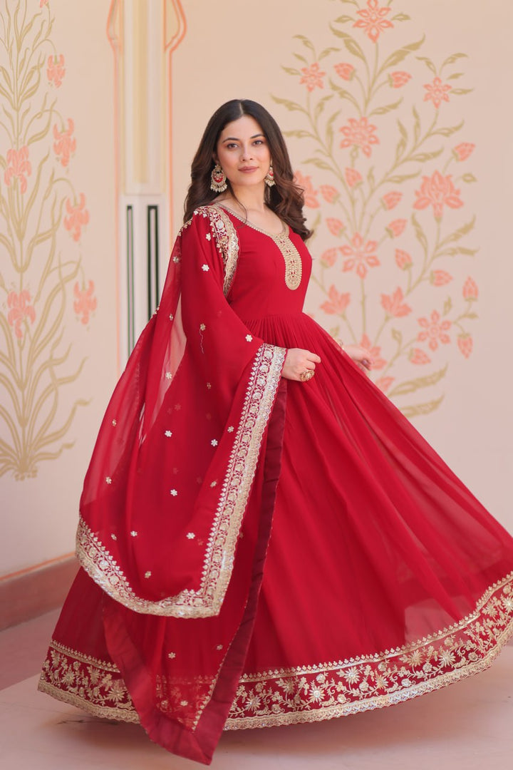 Georgette with Zari & Sequins Embroidered Gown