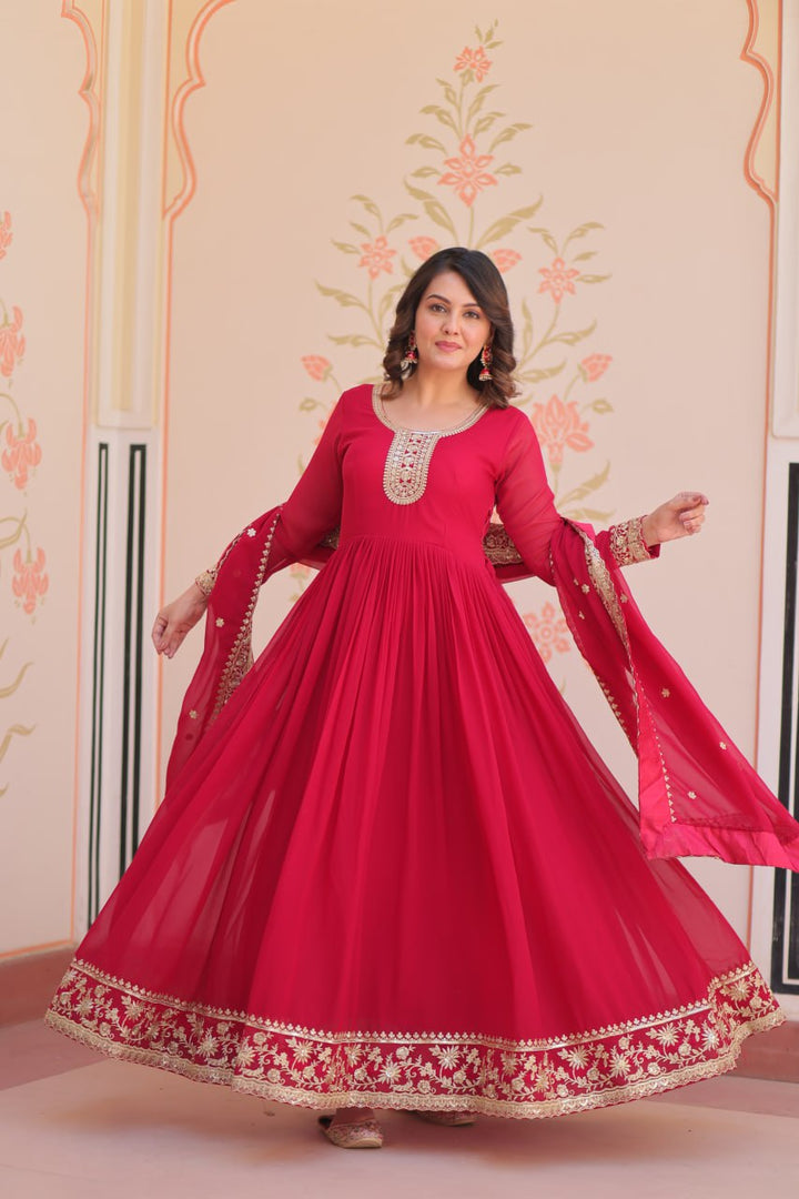 Georgette with Zari & Sequins Embroidered Gown