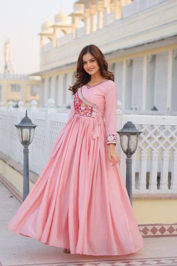 Pink Color Tranding and Stylish anarkali Gown